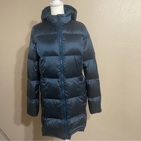 Eddie Bauer Luna Peak Down Hooded Parka Blue jacket - Picture 11 of 11